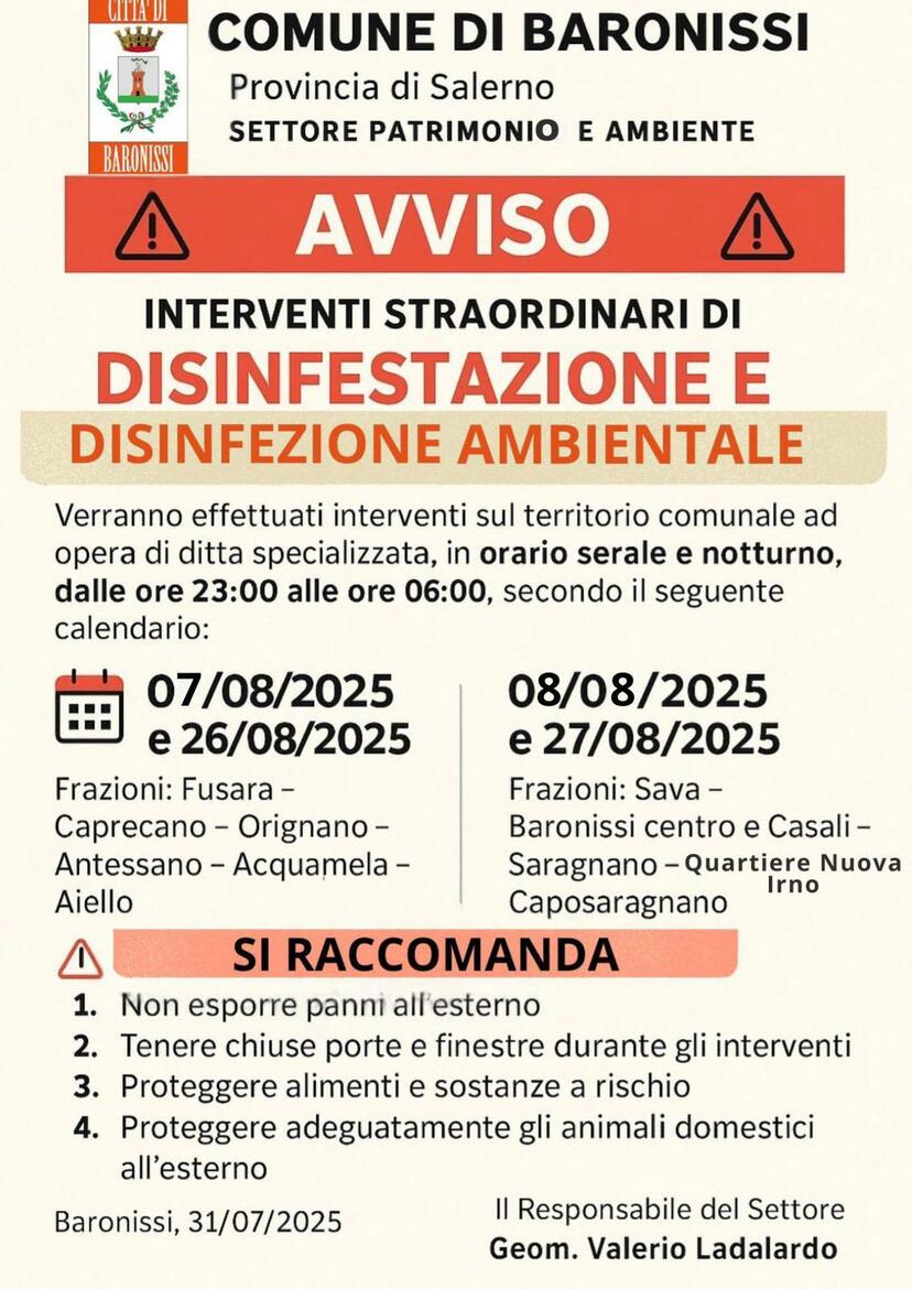 Immagine: disinfestazione