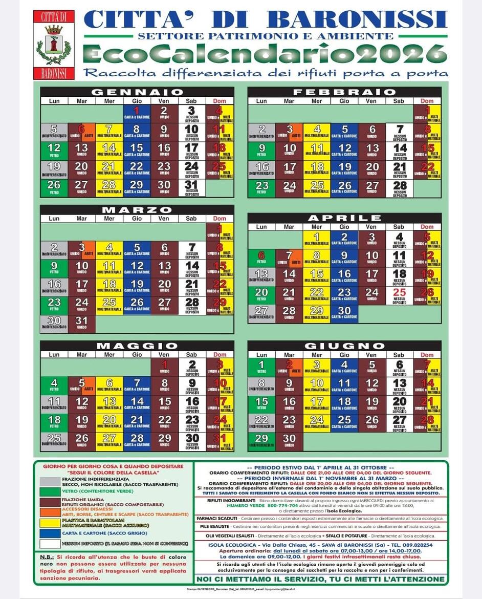 Immagine: ecocalendario 2026