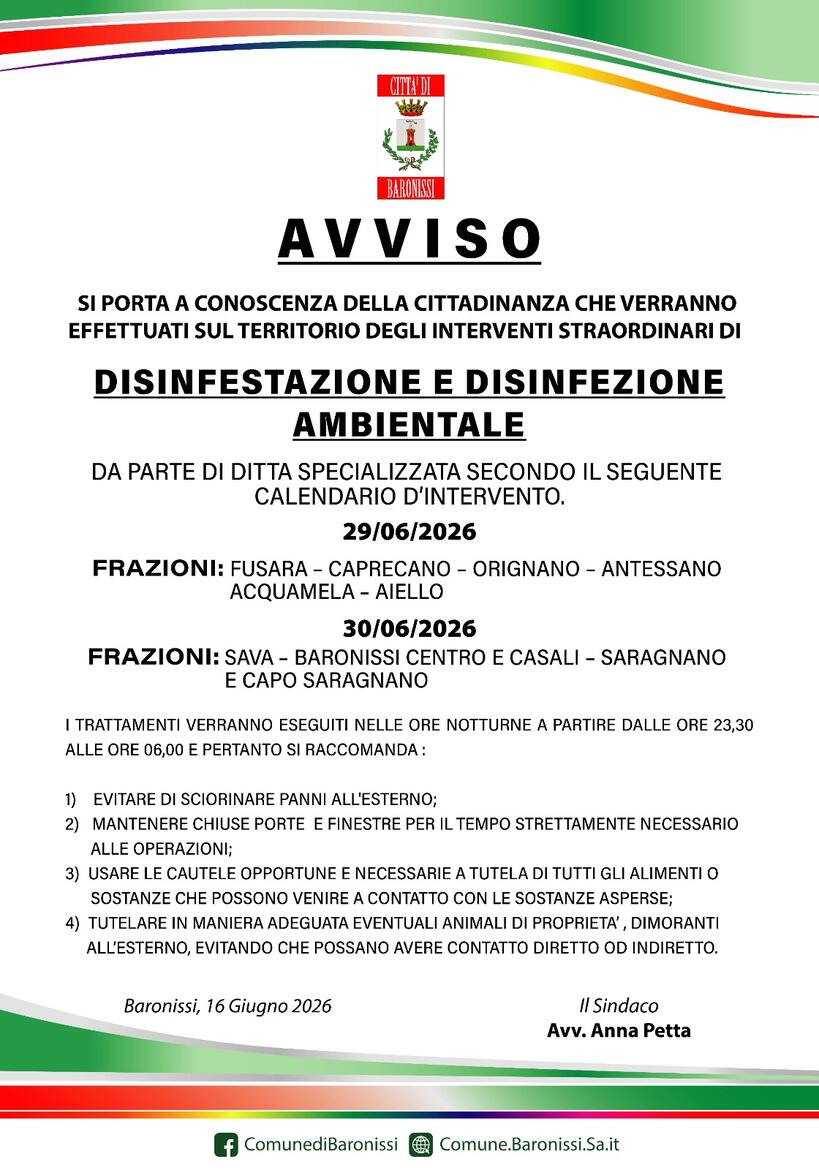 Immagine: manifesto disinfestazione