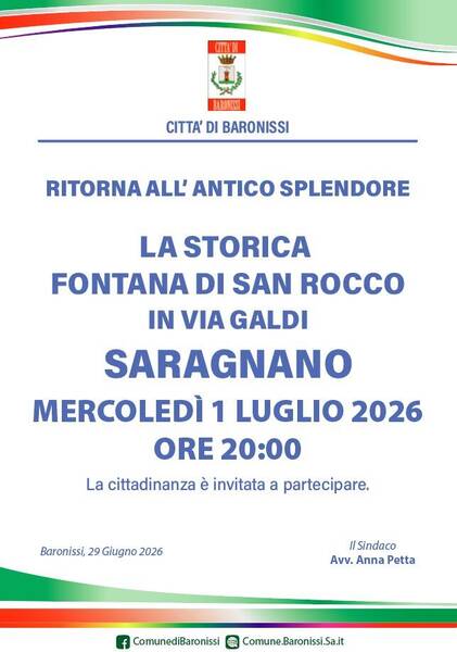 Immagine: manifesto fontana saragnano