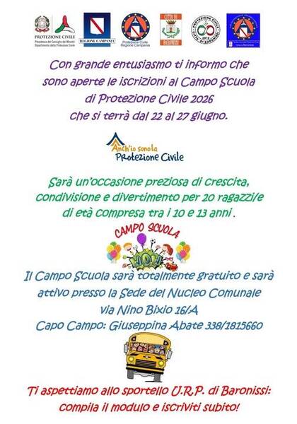 Immagine: volantino protezione civile