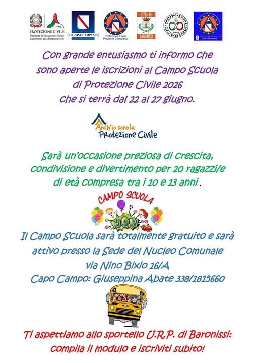 Immagine: volantino protezione civile